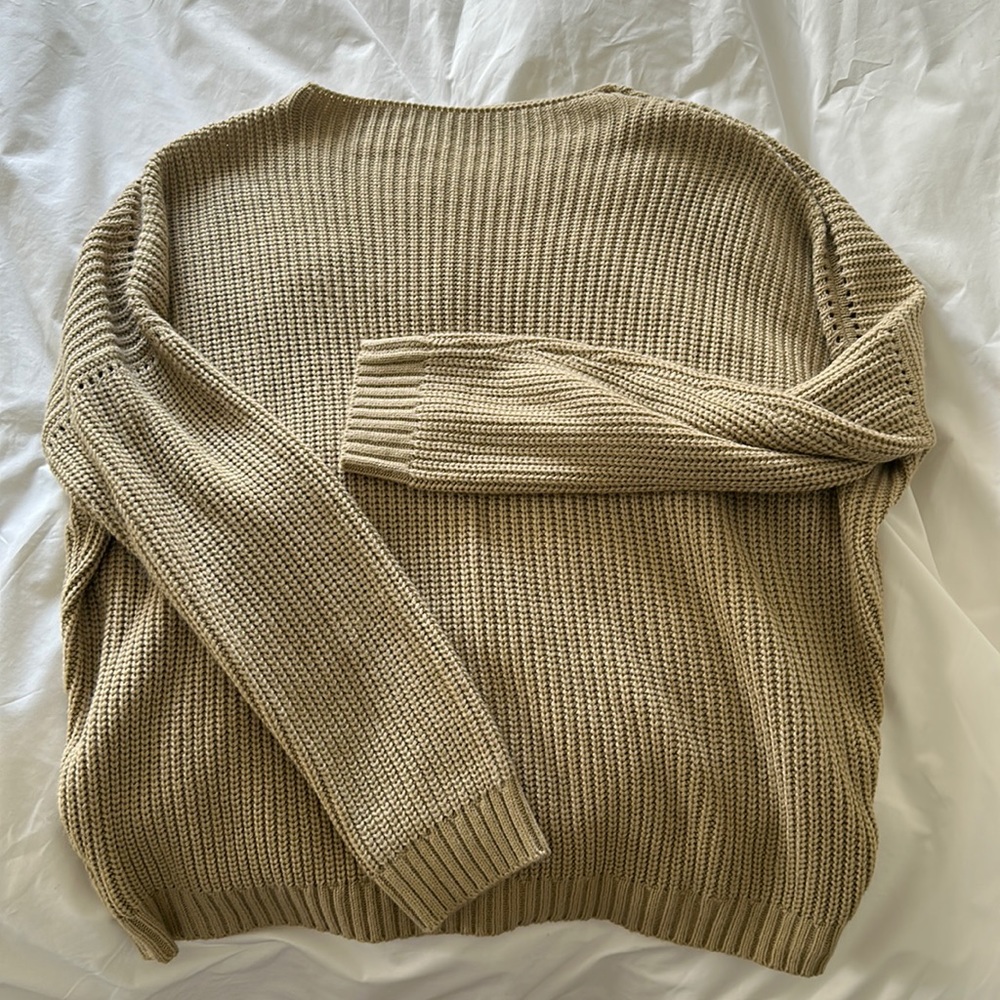 Knit light brown sweater